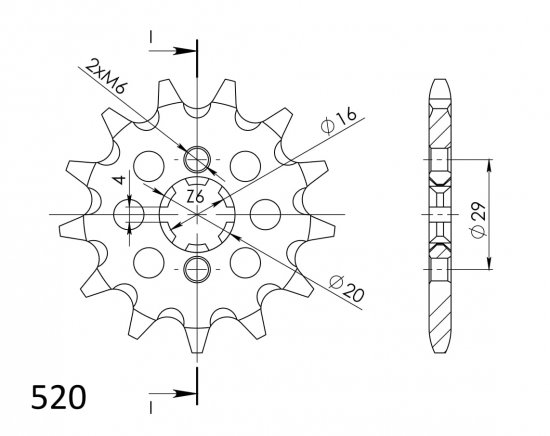 Front sprocket SUPERSPROX CST-422:12 12T, 520