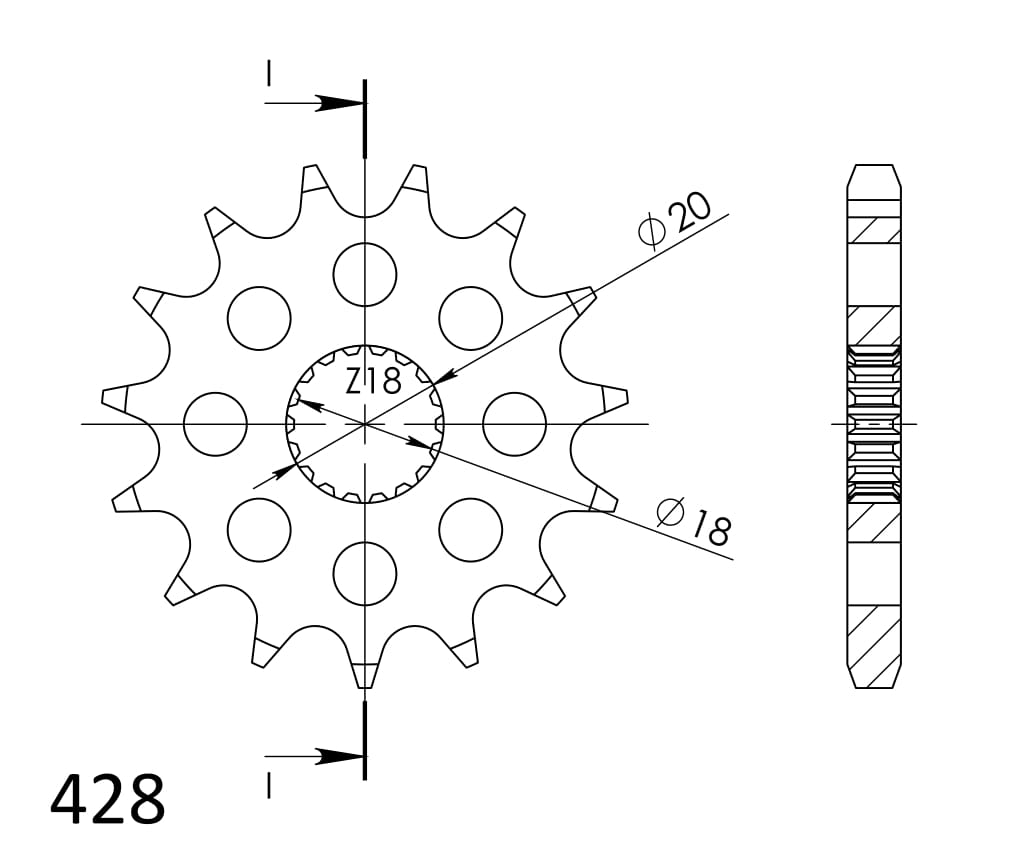 Front sprocket SUPERSPROX CST-426:12 12T, 428