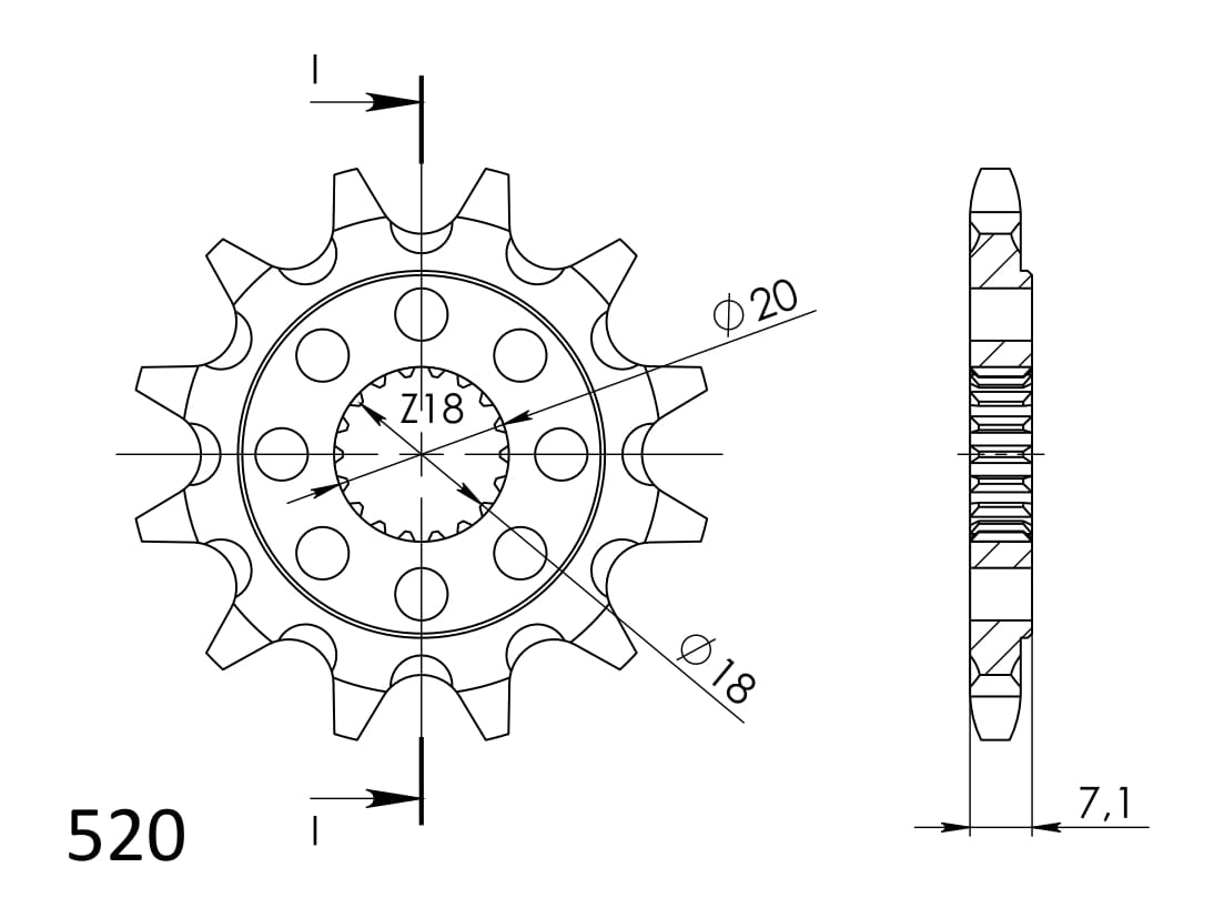 Front sprocket SUPERSPROX CST-427:11 11T, 520