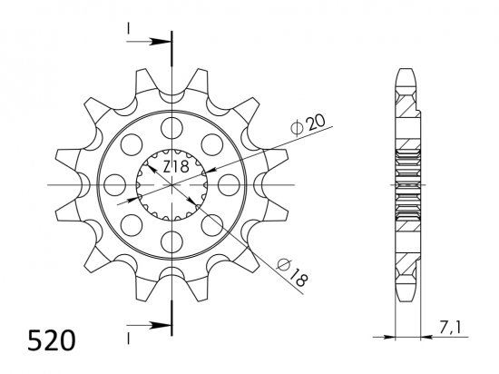 Front sprocket SUPERSPROX CST-427:11 11T, 520