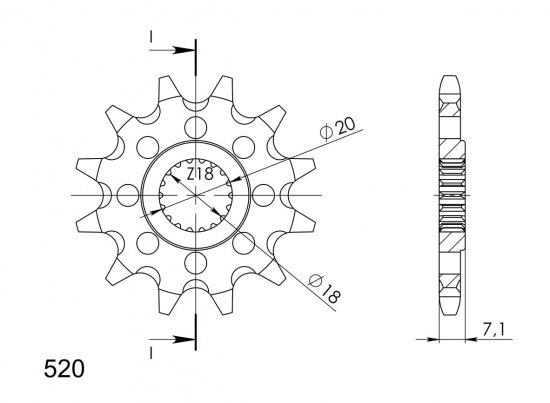 Front sprocket SUPERSPROX CST-427:12 12T, 520