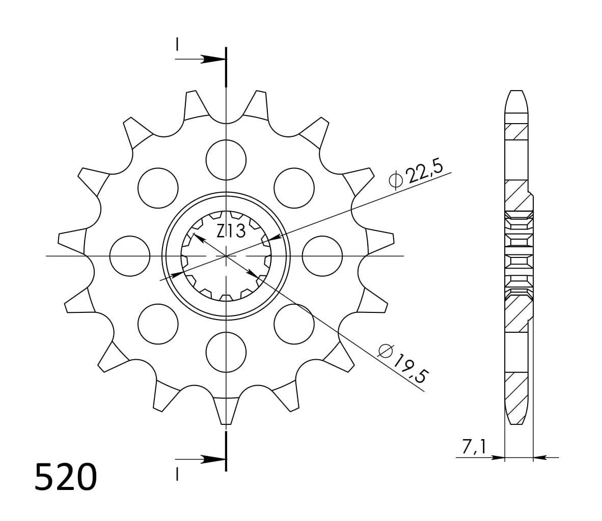 Front sprocket SUPERSPROX CST-434:14 14T, 520