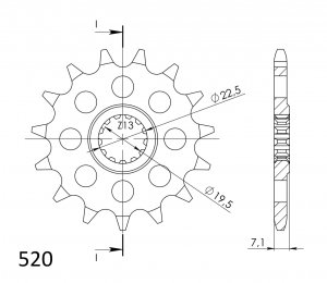 Front sprocket SUPERSPROX CST-434:15 15T, 520