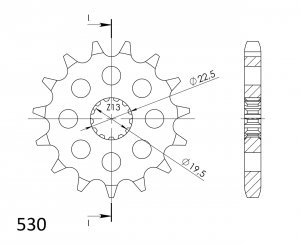 Front sprocket SUPERSPROX 15T, 530