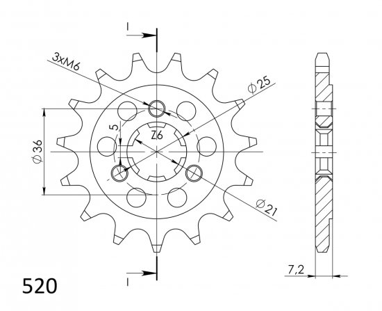 Front sprocket SUPERSPROX CST-437:16 16T, 520