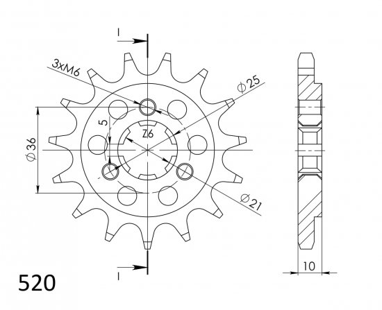 Front sprocket SUPERSPROX CST-438:14 14T, 520