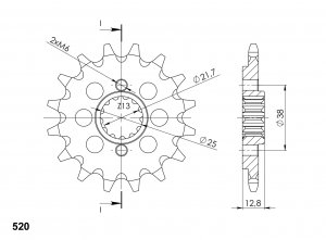 Front sprocket SUPERSPROX 14T, 520