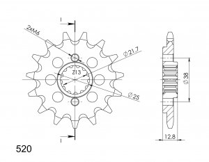 Front sprocket SUPERSPROX 15T, 520