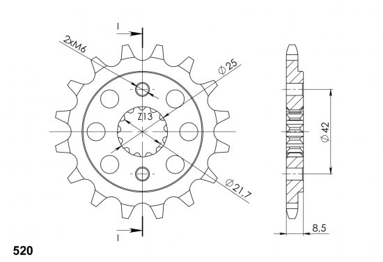 Front sprocket SUPERSPROX CST-512:15 15T, 520