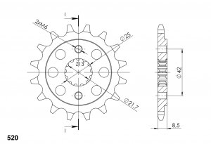 Front sprocket SUPERSPROX 15T, 520