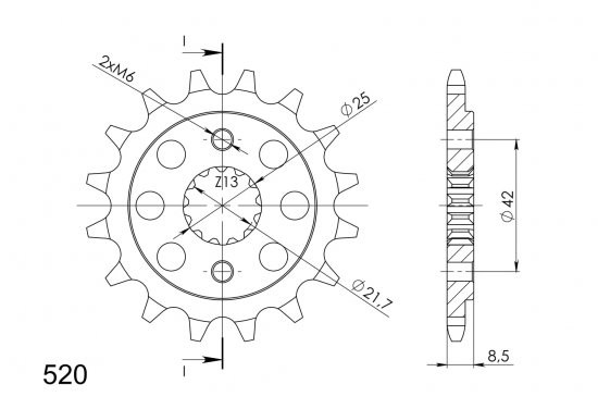 Front sprocket SUPERSPROX CST-512:16 16T, 520