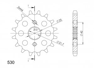 Front sprocket SUPERSPROX 16T, 530