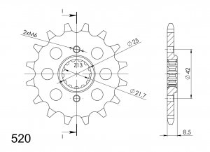 Front sprocket SUPERSPROX CST-516:14 14T, 520