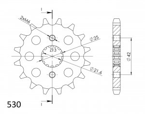 Front sprocket SUPERSPROX 16T, 530