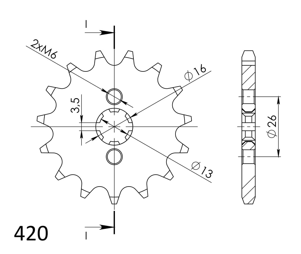 Front sprocket SUPERSPROX CST-563:15 15T, 420