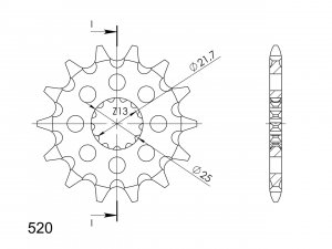 Front sprocket SUPERSPROX 13T, 520