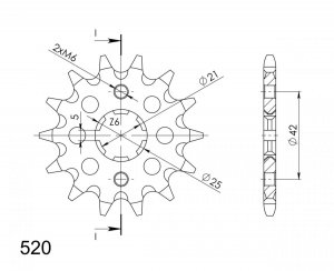 Front sprocket SUPERSPROX CST-569:12 12T, 520