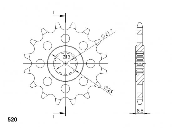 Front sprocket SUPERSPROX CST-578:15 15T, 520