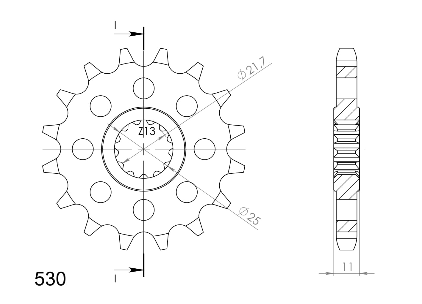 Front sprocket SUPERSPROX CST-580:16 16T, 530