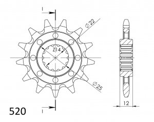 Front sprocket SUPERSPROX 13T, 520