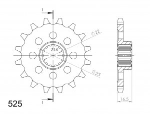 Front sprocket SUPERSPROX 15T, 525