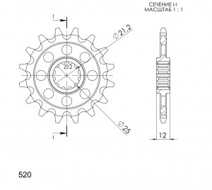 Front sprocket SUPERSPROX 13T, 520