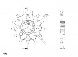 Front sprocket SUPERSPROX 12T, 520