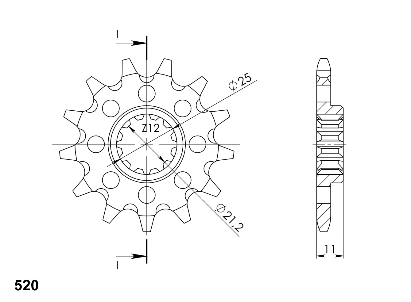 Front sprocket SUPERSPROX CST-824:13 13T, 520