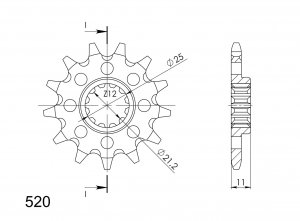 Front sprocket SUPERSPROX 14T, 520