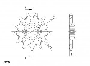 Front sprocket SUPERSPROX CST-824:15 15T, 520