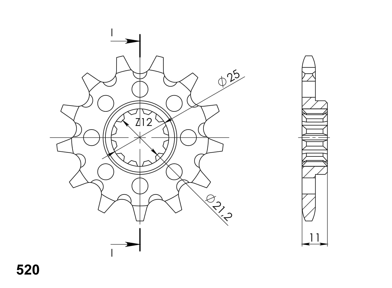 Front sprocket SUPERSPROX CST-824:16 16T, 520