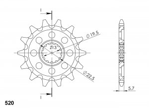 Front sprocket SUPERSPROX 13T, 520