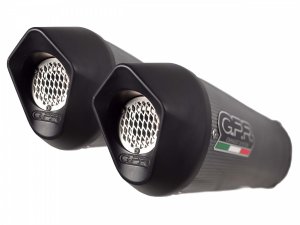 Dual slip-on exhaust GPR FURORE EVO4 Matte Black including removable db killers, link pipes and catalysts