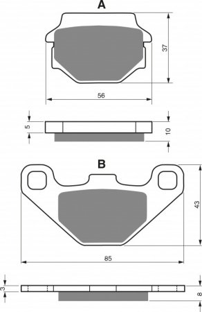 Brake pads GOLDFREN K5 for KAWASAKI KX 500 (1986-1988)