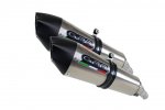 Dual slip-on exhaust GPR A.34.GPAN.TO GPE ANN. Brushed Titanium including removable db killers and link pipes