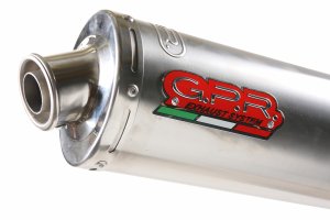 Bolt-on silencer GPR INOX ROUND Brushed Stainless steel including removable db killer