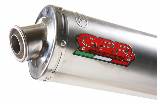 Bolt-on silencer GPR K.32.IT INOX ROUND Brushed Stainless steel including removable db killer