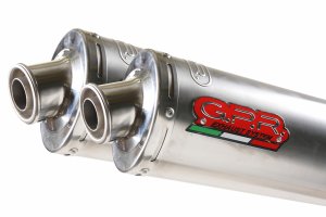 Dual slip-on exhaust GPR INOX ROUND Brushed Stainless steel including removable db killers and link pipes