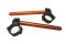 Aluminium-forged clip-ons ACCOSSATO with metal clamp composed of 2 half-rings 10 degrees inclination, orange