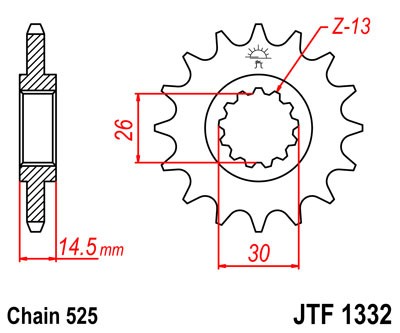 Front sprocket JT JTF 1332-16 16T, 525