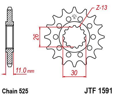 Front sprocket JT JTF 1591-15 15T, 525