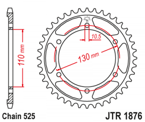 Rear sprocket JT 50T, 525