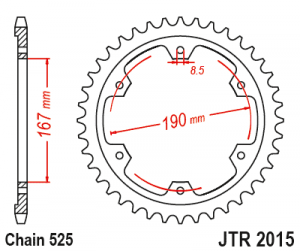 Rear sprocket JT 50T, 525