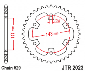 Rear sprocket JT 42T, 520