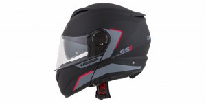 Full face helmet CASSIDA COMPRESS 2.0 REFRACTION matt black / grey / red L