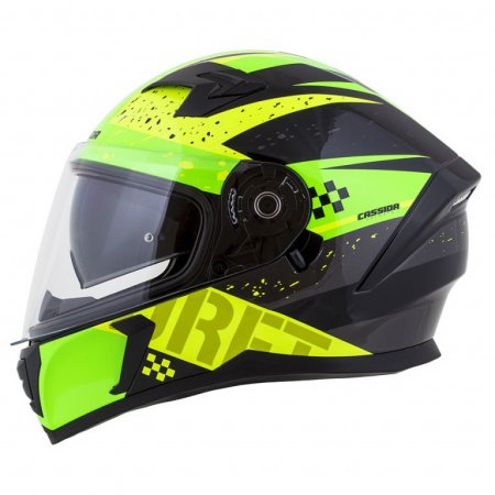 Full face helmet CASSIDA INTEGRAL 3.0 DRFT pearl yellow/ green XL for KAWASAKI Z 1000