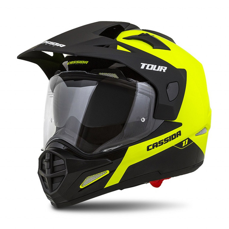 Touring helmet CASSIDA TOUR 1.1 DUAL fluo yellow/ black/  matt grey 2XL