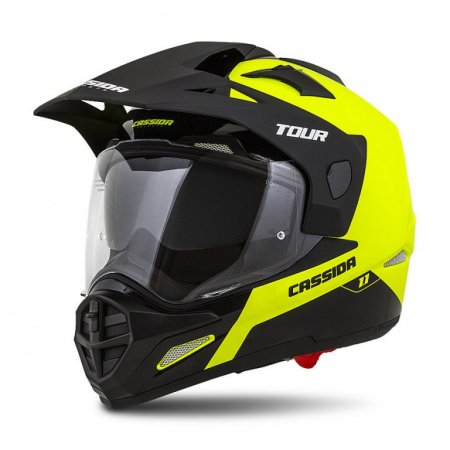 Touring helmet CASSIDA TOUR 1.1 DUAL fluo yellow/ black/  matt grey S for YAMAHA YZ 450 F
