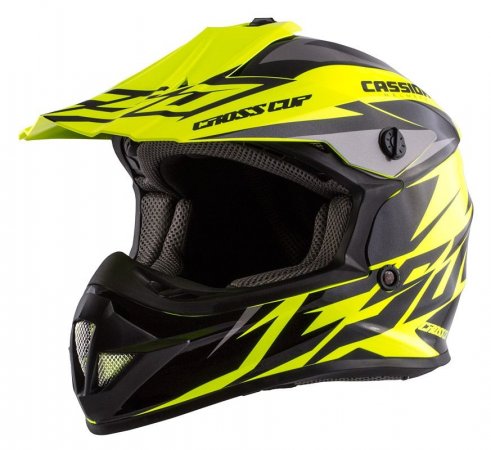 Motocross Helmet CASSIDA CROSS CUP JUNIOR yellow fluo / black / grey for KAWASAKI Z 1000