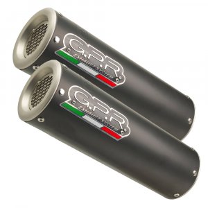 Dual slip-on exhaust GPR M3 Matte Black including removable db killers, link pipes and catalysts